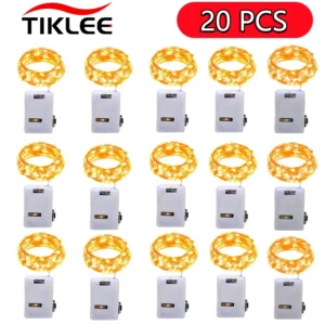 20 Pack String Fairy Lights Silver Copper Wire Battery Powered