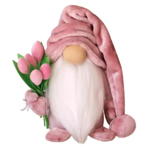 Mothers Day Gift Gnome Plush Pink Ornament
