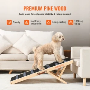 Anti-slip High Adjustable Wooden Pet Ramp