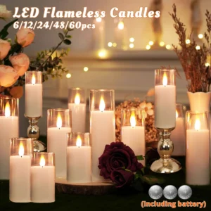 Acrylic Glass Led Candles with Batteries