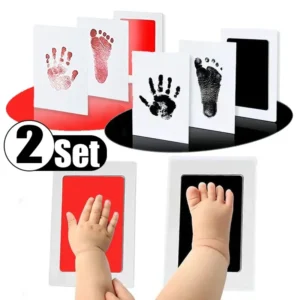 2 Set Baby Handprint Footprints Ink Pads Safe Non-toxic No-Touch Skin Inkless Inkpad Kits