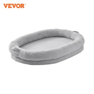 Human Size Dog Bed with Washable Faux Rabbit Fur Cover