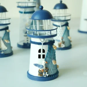 Mediterranean Lighthouse Iron Candlestick