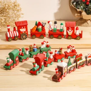 Christmas Wooden Train Merry Christmas Ornaments